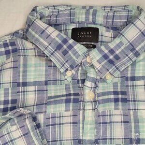 Jachs Patchwork Button Down‎ Shirt Long Sleeve Collared Multicolor XL